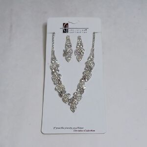 Silver Necklace and Earring Set